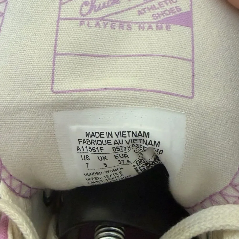 Women's Converse Chuck 70 Little Flowers A11561F Shoes Grape Fizz size 7 - Picture 6 of 8